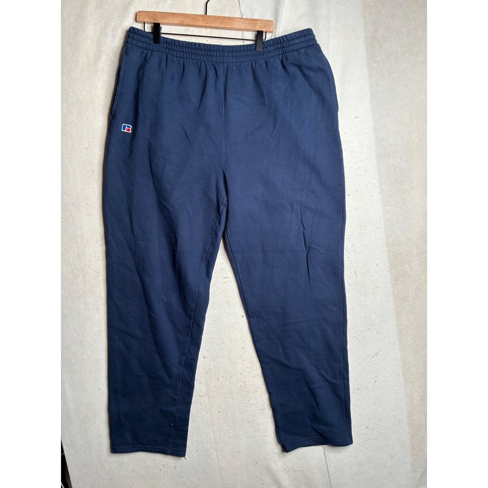 Russell Athletic Mens 3XL Navy Blue Fleece Sweatpants Joggers Pockets 3632